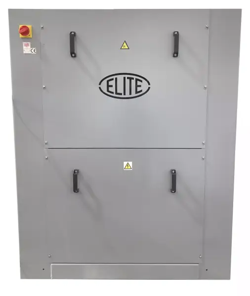 Die Schleifmaschine ELITE Modell EVG 350 wird serienmäßig mit einem kompletten Gehäuse geliefert
