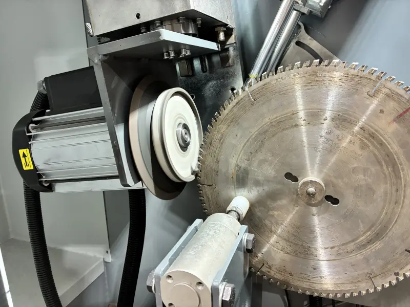 Afiladora de sierras circulares con doble muela para dientes de metal duro - Afilado del dorso